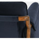 Velvet Midnight Blue Fabric Rubberwood Accent Chair